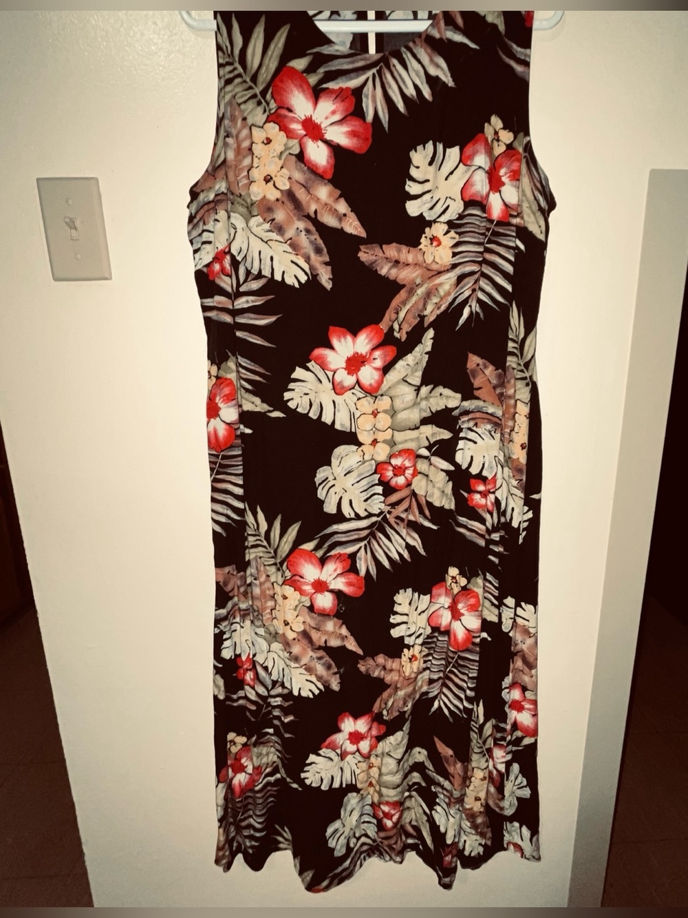 NEW MAXI DRESS Studio C Plus - Tropical - Red, Green, Butter Yellow, Rusty, Blk